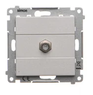 Gniazdka elektryczne - Kontakt Simon Gniazdo antenowe typu „F” pojedyncze Simon 55 - aluminium mat - miniaturka - grafika 1