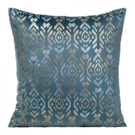 Poszewki na poduszki - Poszewka dekoracyjna LAURA 40 x 40 cm niebiesko-złota - miniaturka - grafika 1