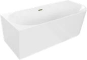 Wanny - Mexen Mia wanna wolnostojąca narożna lewa 160 x 75 cm, biała, przelew złoty - 52691607500L-50 - miniaturka - grafika 1