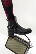 Botki damskie - Czarne botki skórzane damskie na szerokim klocku z ozdobną podeszwą w cholewce guma ozdoba i klamra PRODUKT POLSKI Casu 60479-37 - miniaturka - grafika 1