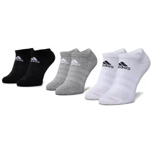 Skarpetki dla dzieci - Zestaw 3 par niskich skarpet unisex adidas - Cush Low 3Pp DZ9383 Mgreyh/White/Black - grafika 1