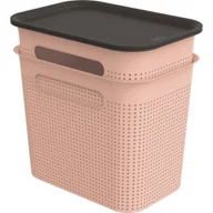 Pudła i pojemniki do przechowywania - Jasnoróżowe plastikowe pojemniki z pokrywką zestaw 2 szt. 18,5x27x26 cm Brisen – Rotho - miniaturka - grafika 1