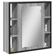 Szafki łazienkowe - vidaXL Szafka łazienkowa z lustrem, szary dąb sonoma, 60x16x60 cm - miniaturka - grafika 1