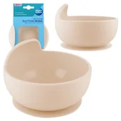 Miseczki i talerzyki dla dzieci - Canpol Babies Silikonowa Miseczka Z Przyssawką Kremowa 330 ml 6m+ - miniaturka - grafika 1