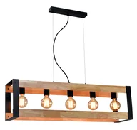 Lampy sufitowe - Lampa industrialna wisząca z drewnianymi elementami t022 H8-L01 - miniaturka - grafika 1