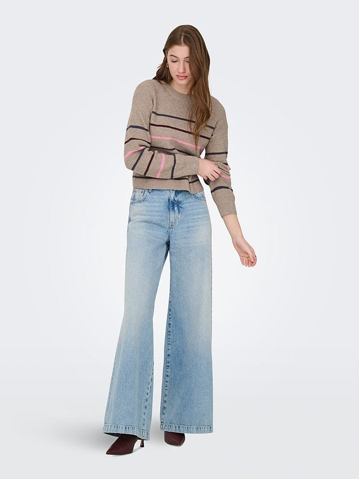 ONLY Sweter w kolorze szarobrązowym