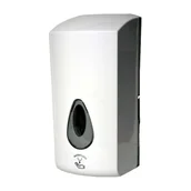 Dozowniki papieru i mydła dla firm - Sanela Dozowniki ze stali nierdzewnej - Automatyczny, ścienny dozownik środka dezynfekcyjnego, 1000 ml, kolor biały SLDN 08ED - miniaturka - grafika 1