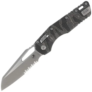Nóż składany Microtech MSI S/E Tiger Stripe Camo Tri-Grip Polymer, Apocalyptic P/S M390MK by Tony Marfione (210T-11APPMTSC) - Noże - miniaturka - grafika 1
