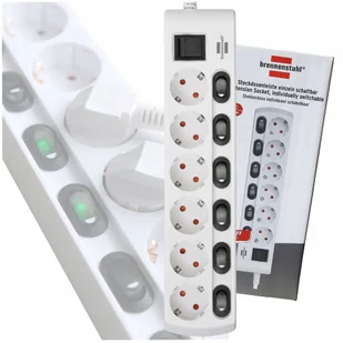 Wasserman 1153110126 rozgałęziacz 2 m 6 x sieciowe Wewnętrzna Biały, Listwa zasilająca - Przedłużacze i rozgałęźniki - miniaturka - grafika 2