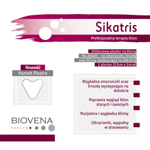 SIKATRIS 5x silikonowy plaster na zmarszczki i bruzdy na dekolcie - Apteczki i materiały opatrunkowe - miniaturka - grafika 1