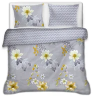 Pościel - Pościel Flanelowa 200X220 Szara W Kwiaty 22638 - miniaturka - grafika 1