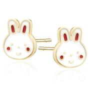 Biżuteria dla dzieci - Kolczyki dla dziewczynki króliczki zajączki srebro pozłacane - miniaturka - grafika 1