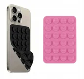 Uchwyty samochodowe do telefonów - Antypoślizgowy Samoprzylepny Uchwyt Przyssawka do Telefonu Różowy - miniaturka - grafika 1