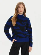Swetry damskie - Morgan Sweter 242-MFELIX Niebieski Regular Fit - miniaturka - grafika 1