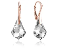 Srebrne kolczyki z kryształem Swarovski® - Baroque - rose gold