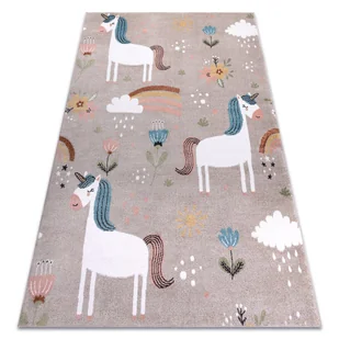 Dywan FUN Sweety dla dzieci, jednorożec, tęcza beż, 180x270 cm - Dywany dla dzieci - miniaturka - grafika 1