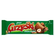 Batoniki - Grześki Orzechowe Wafel przekładany kremem orzechowym w czekoladzie mlecznej 36 g - miniaturka - grafika 1