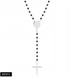 Naszyjnik Srebro 925 różaniec krzyżyk - Biżuteria religijna - miniaturka - grafika 1