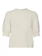 Swetry damskie - VERO MODA Damski sweter VMDOFFY 2/4 O-Neck GA NOOS, brązowy/szczegóły: melanż, XXL, Birch/szczegóły: melanż, XXL - miniaturka - grafika 1