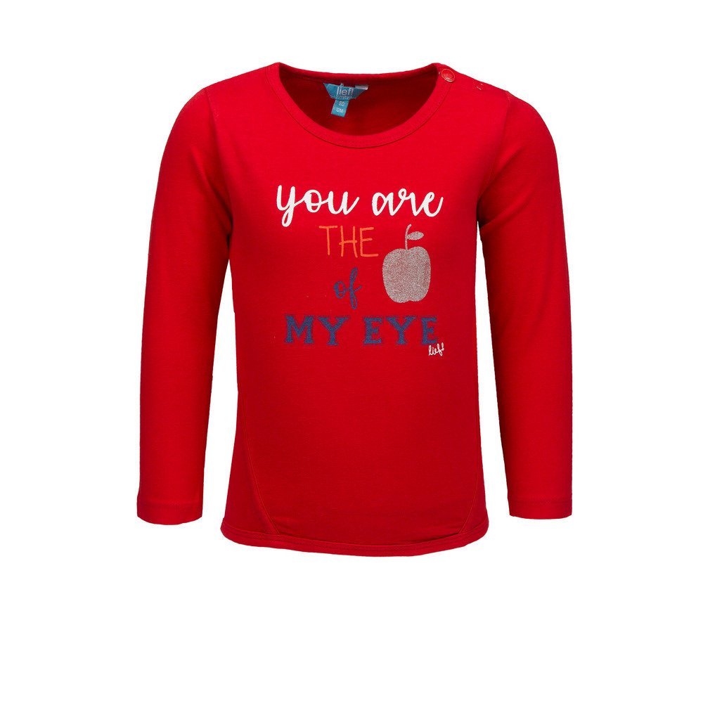 Dziewczęca bluzka z długim rękawem, czerwony, rozmiar 110