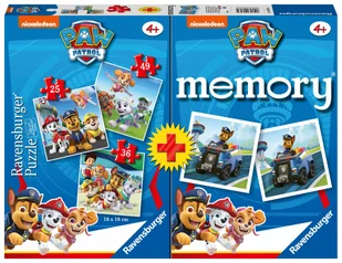 Ravensburger, Puzzle 3w1&Memory 25/36/49: Psi Patrol (20823). Wiek: 4+ - Puzzle Ravensburger, Puzzle 3w1&Memory 25/36/49: Psi Patrol (20823). Wiek: 4+ - Puzzle - miniaturka - grafika 1