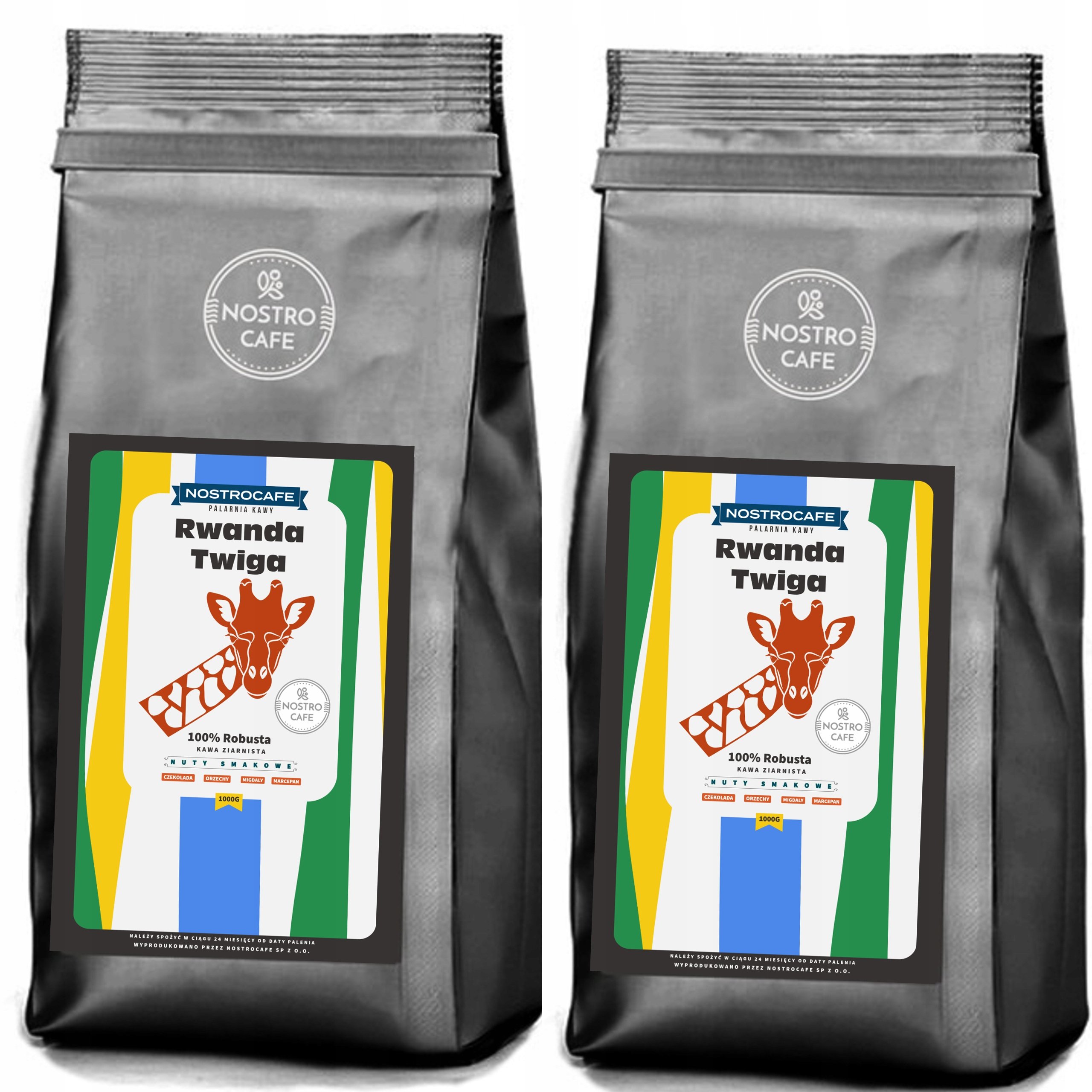 Kawa Ziarnista 2KG Rwanda Twiga 100% Robusta