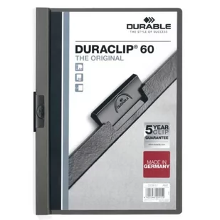 Skoroszyt zaciskowy DURABLE DURACLIP 1-60 antracytowy 25szt - Teczki i skoroszyty - miniaturka - grafika 3