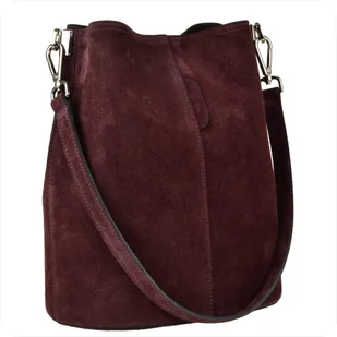 Torebka ze skóry naturalnej zamszowej worek bordo - Plecaki worki Torebka ze skóry naturalnej zamszowej worek bordo - Plecaki worki - miniaturka - grafika 1