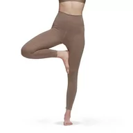 Spodnie sportowe damskie - Legginsy adidas Yoga Luxe Studio 7/8 HD4422 - brązowe - Adidas - miniaturka - grafika 1