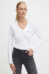 Armani Exchange longsleeve bawełniany kolor biały 8NYT89 YJG3Z - Bluzki damskie - miniaturka - grafika 1