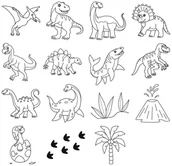 Zabawki kreatywne - Zestaw stempli 15 szt z poduszką Dinozaury - zabawka - miniaturka - grafika 1