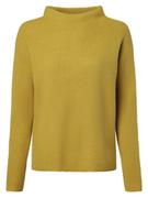 Swetry damskie - Marie Lund - Damski sweter z wełny merino, żółty|zielony - miniaturka - grafika 1