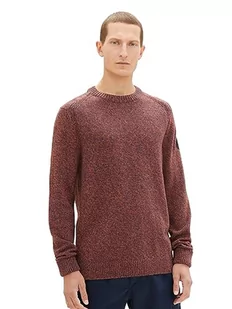 TOM TAILOR sweter męski, 32740 – granatowa (Navy Red Orange Blue) Mouline), S - Swetry męskie - miniaturka - grafika 1