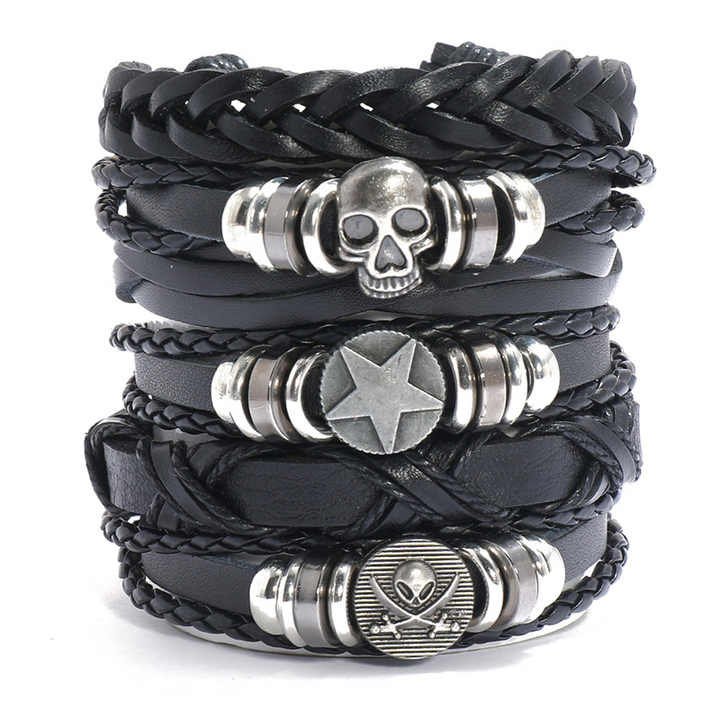 Bransoletka Pirate Skull, Zestaw 6 Bransoletek