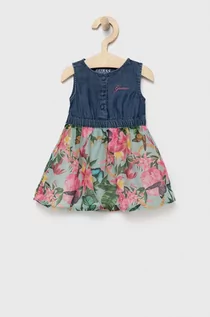 Sukienki - Guess sukienka dziecięca kolor granatowy mini rozkloszowana - grafika 1
