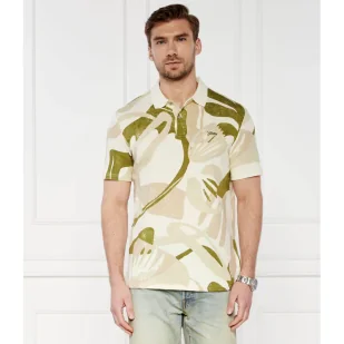 GUESS Polo SLUB AOP | Regular Fit | z dodatkiem lnu - Koszule męskie - miniaturka - grafika 1