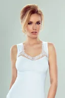 Koszulki i topy damskie - Koszulka damska na szerokich ramiączkach z koronką Porta Eldar biała  L - miniaturka - grafika 1