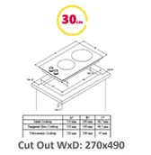 Płyty gazowe do zabudowy - Simfer H3.200.VGRIM - miniaturka - grafika 1