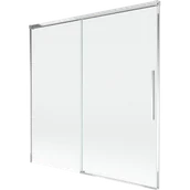 Parawany nawannowe - Mexen Rox parawan nawannowy 2-skrzydłowy rozsuwany 160 x 150 cm, transparent, chrom - 8C9-160-001-01-00 - miniaturka - grafika 1
