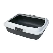 Kuwety dla kotów - Kuweta dla kota wysoka kitty 50 x 40 x 16 cm szara happet - miniaturka - grafika 1