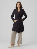 Płaszcze damskie - Vero Moda Trencz Billie Daisy 10281638 Czarny Regular Fit - miniaturka - grafika 1
