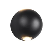 Lampy ogrodowe - Trio AVISIO 246760232 kinkiet zewnętrzny kulka fi 10cm LED 2x2W IP54 czarny mat światło dekoracyjne góra dół - miniaturka - grafika 1