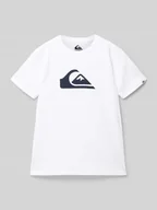 Koszulki dla chłopców - T-shirt z nadrukiem z logo - miniaturka - grafika 1