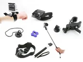 Paski, szelki, uprzęże foto - Zestaw Akcesoria Montażowe Do Gopro Hero 4 3+ 3 2 - miniaturka - grafika 1