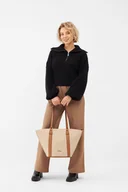 Torebki damskie - Kremowa shopperka Nobo z okrągłym dnem - miniaturka - grafika 1