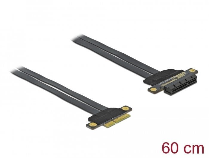 DeLOCK Riser Card PCI Express x4 to x4 with flexible cable 60 cm, 0.6 m, PCI Express x4, PCI Express x4, Black, Box, 1 pcs 85769