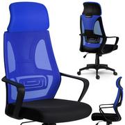 Fotele i krzesła biurowe - Sofotel Fotel biurowy z mikrosiatką Praga - niebieski 2292 - miniaturka - grafika 1