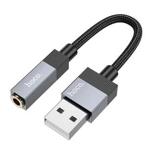 Adapter AUX USB A (męski) do Jack 3,5 mm (żeński) Hoco UPA32D czarny - Adaptery i przejściówki - miniaturka - grafika 1