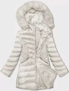 PIKOWANA PRZEJŚCIOWA KURTKA DAMSKA ECRU (5M3162-254) - J STYLE - Kurtki damskie - miniaturka - grafika 1