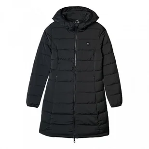 Damski płaszcz puchowy pikowany Guess New Aletta Long Puffer Jacket - czarny - GUESS - Płaszcze damskie - miniaturka - grafika 1